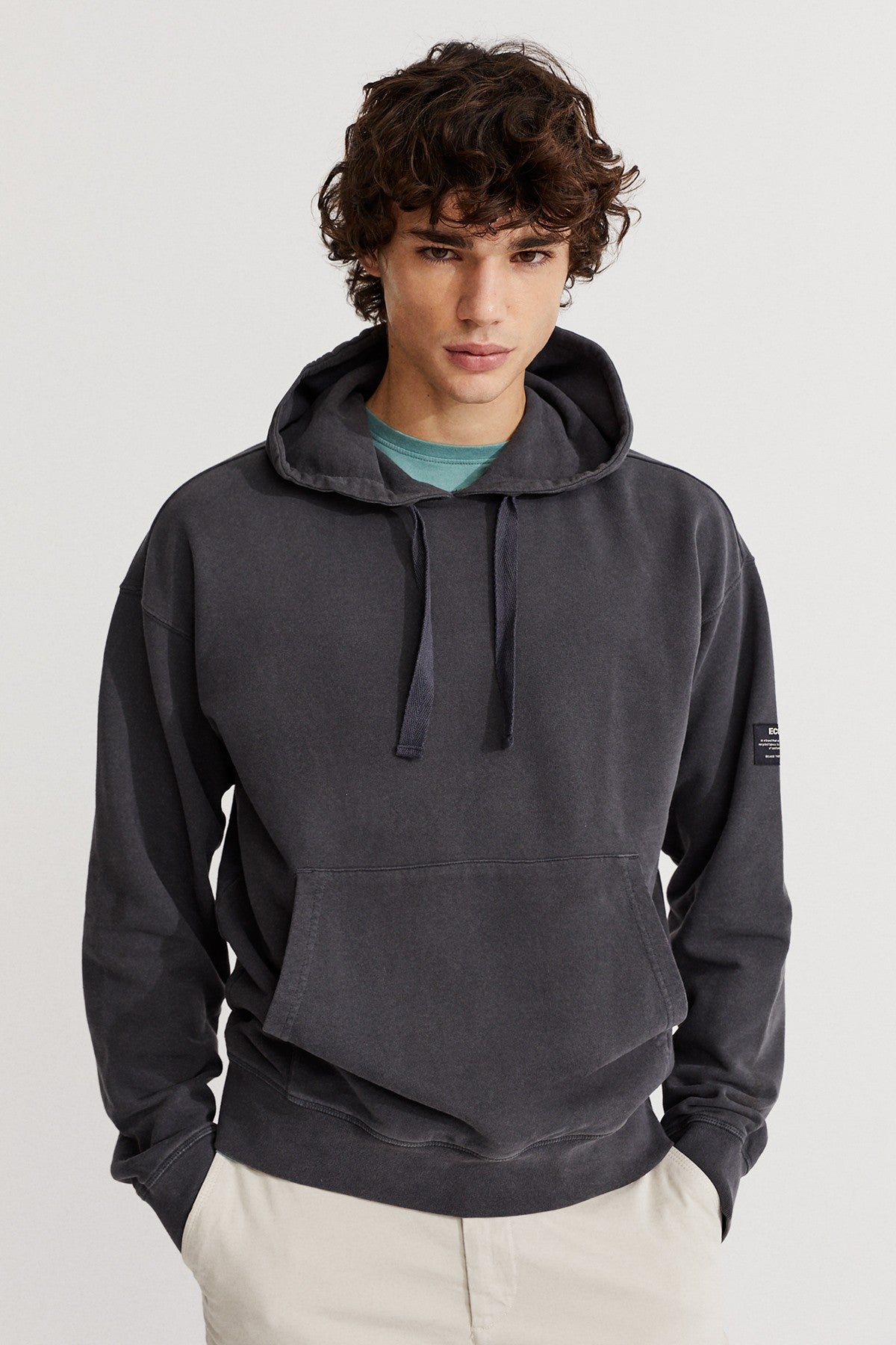 Sweat à capuche anthracite en coton bio - Lucc