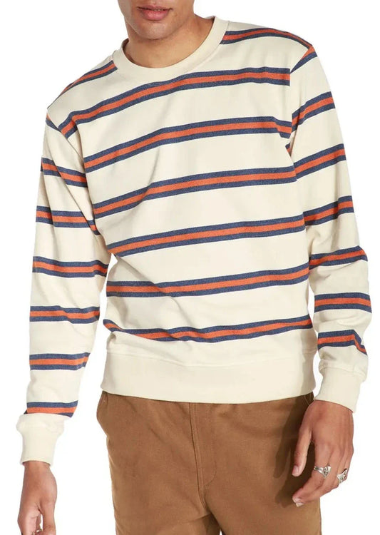 Sweat rayé en coton bio | beige "wigan ivoire"