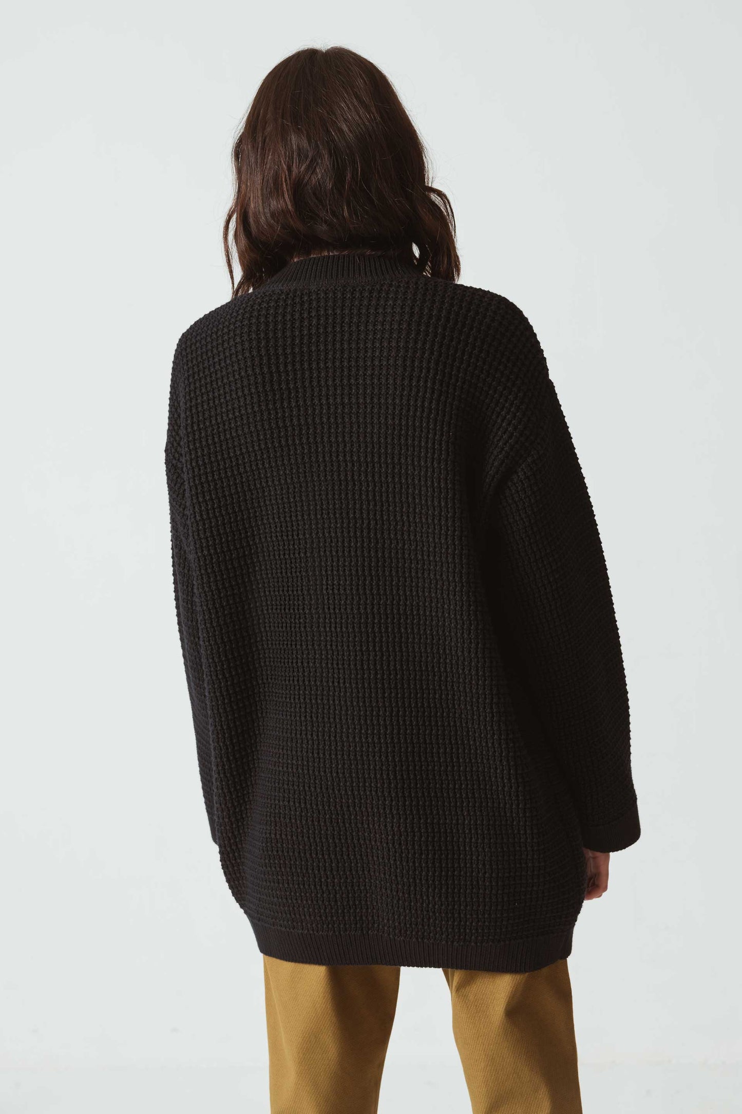 Gilet en tricot de coton bio | Noir "alesa sweater f232n"