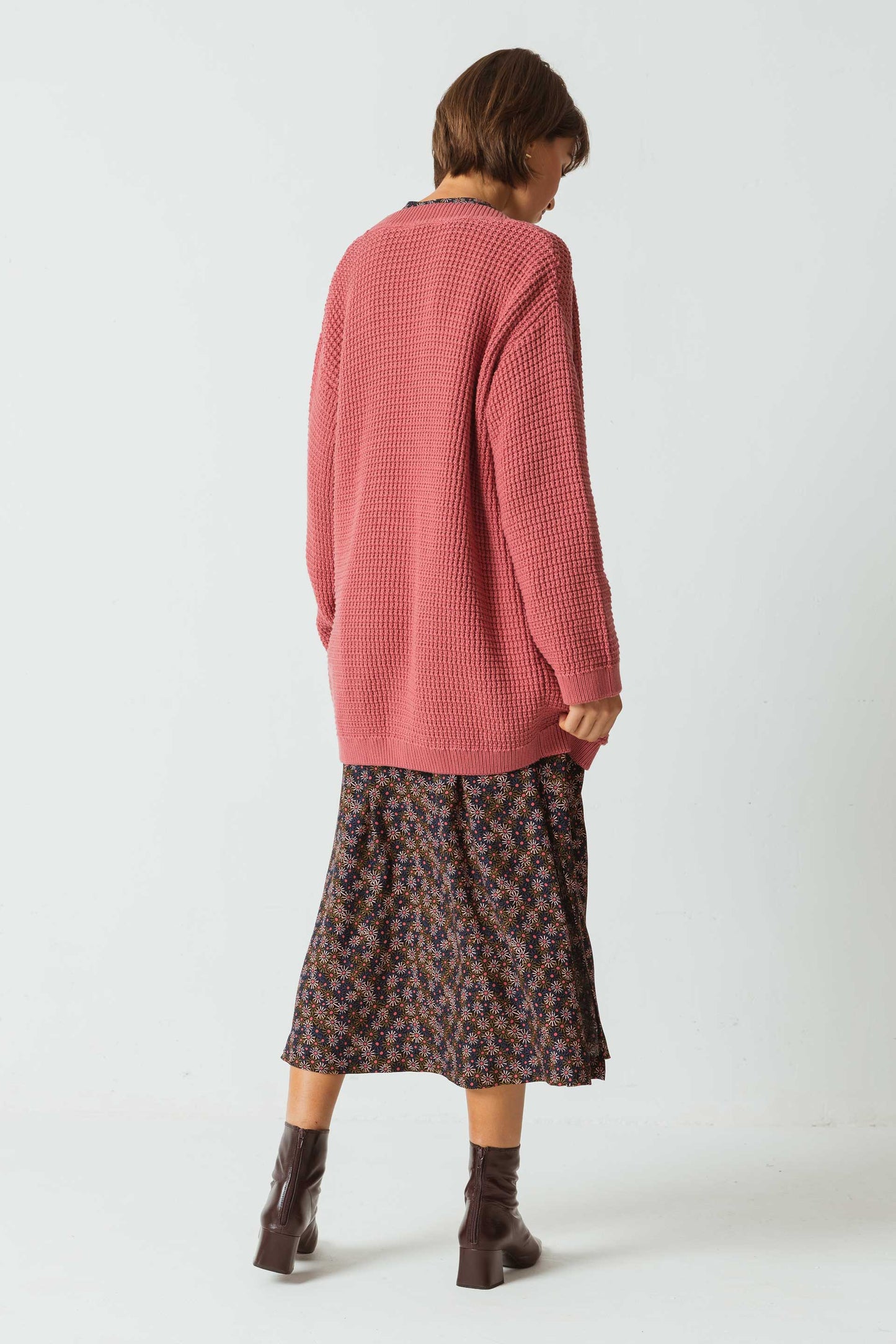 Cardigan tricoté en coton bio | Rose "alesa sweater"