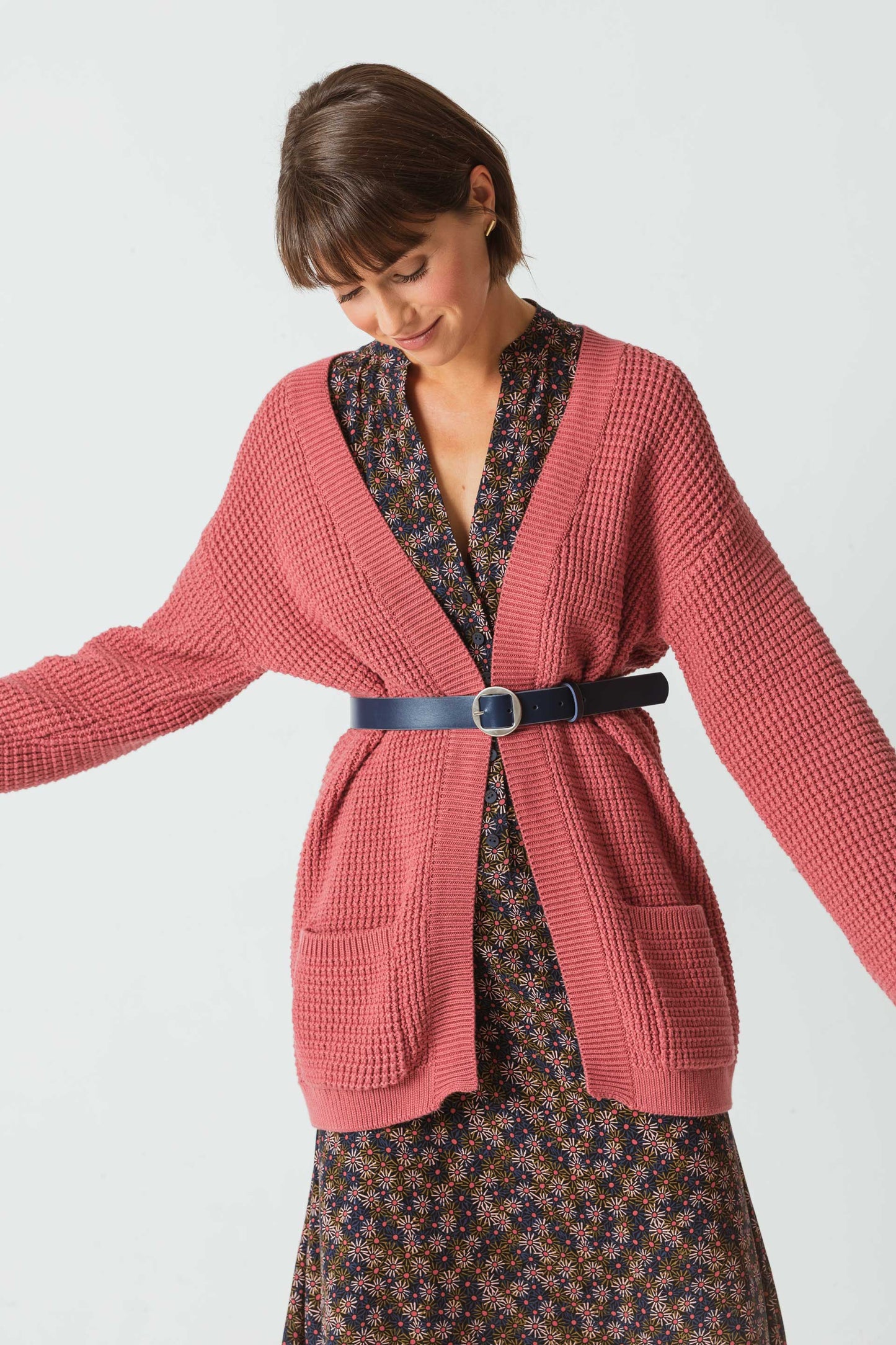 Cardigan tricoté en coton bio | Rose "alesa sweater"