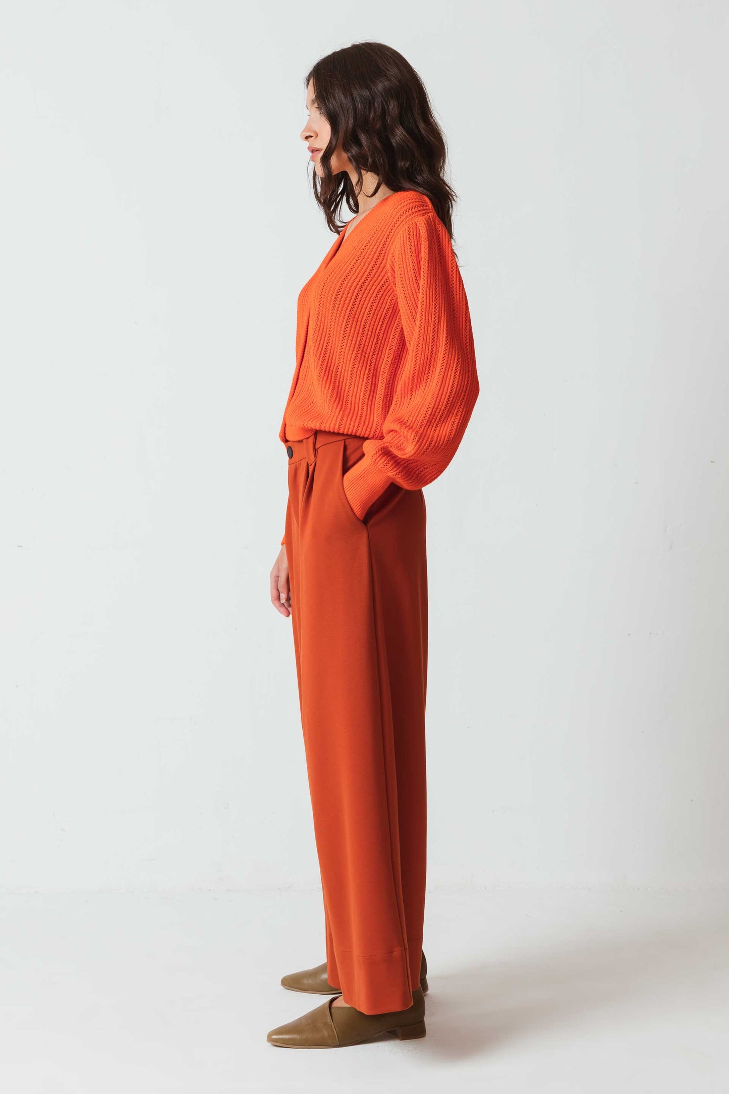 Gilet en tricot de coton bio | Orange "garine sweater f23n6"