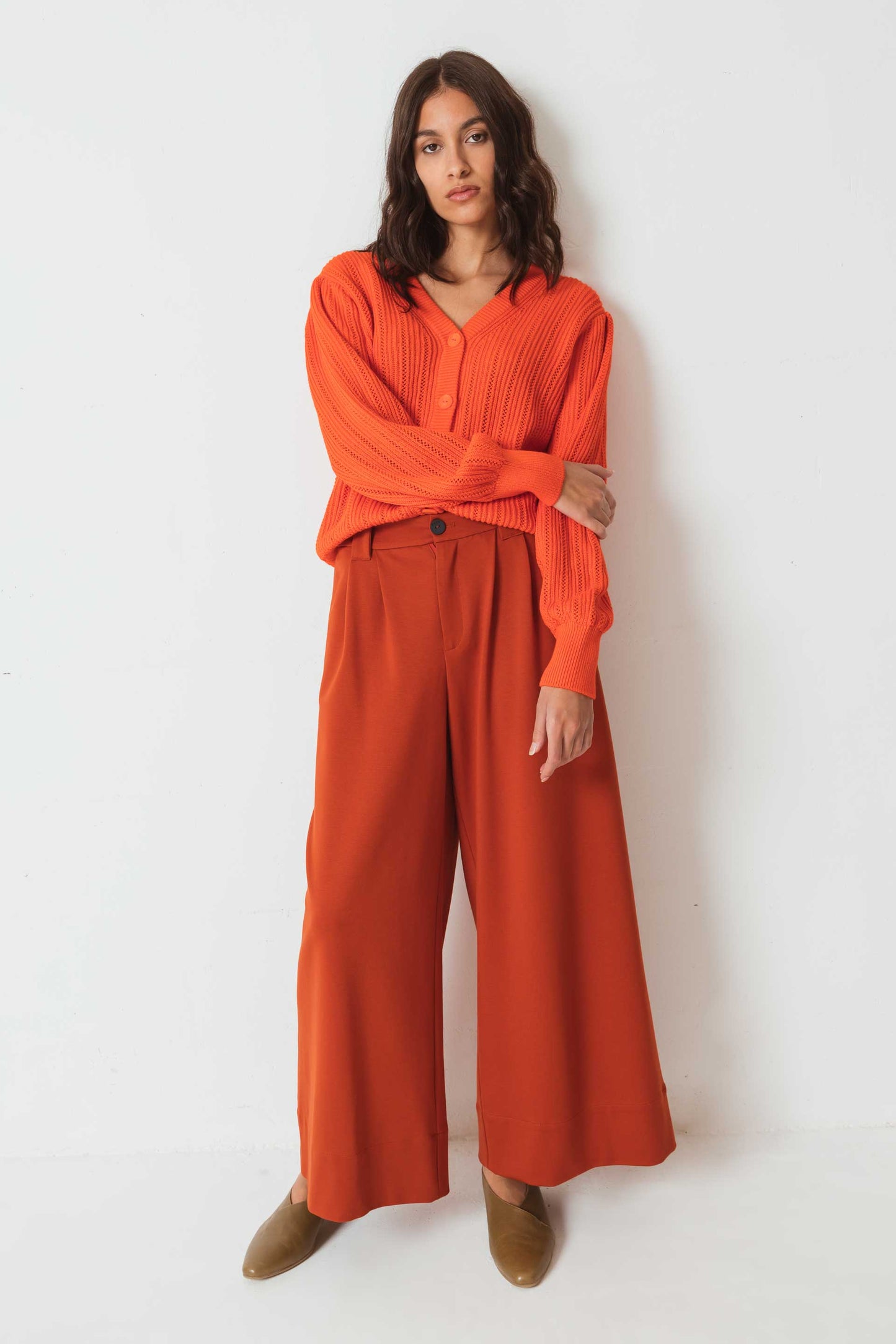 Gilet en tricot de coton bio | Orange "garine sweater f23n6"