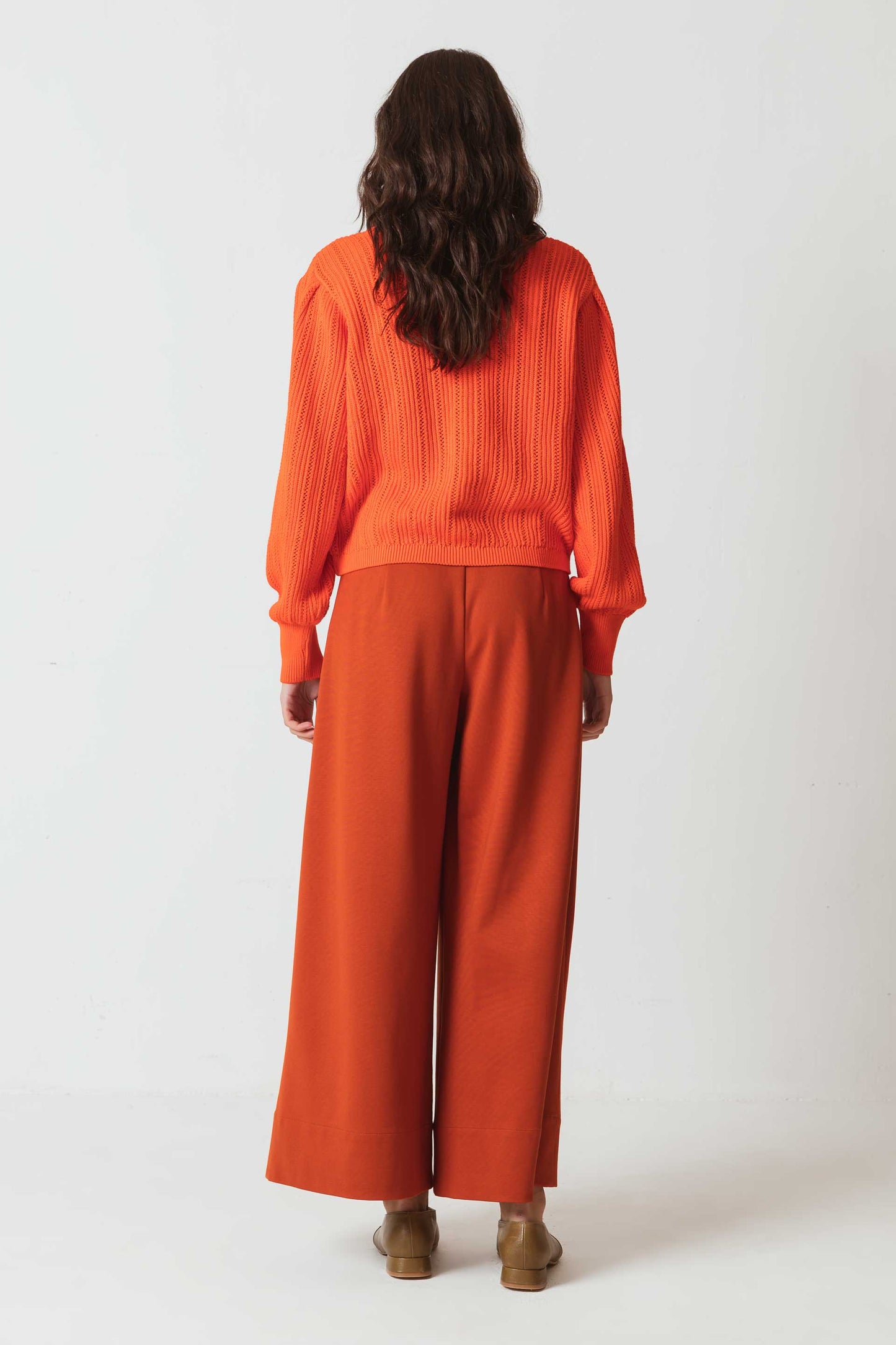 Gilet en tricot de coton bio | Orange "garine sweater f23n6"