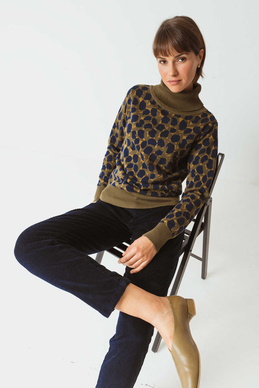 Pull tricot imprimé en coton bio | maite sweater