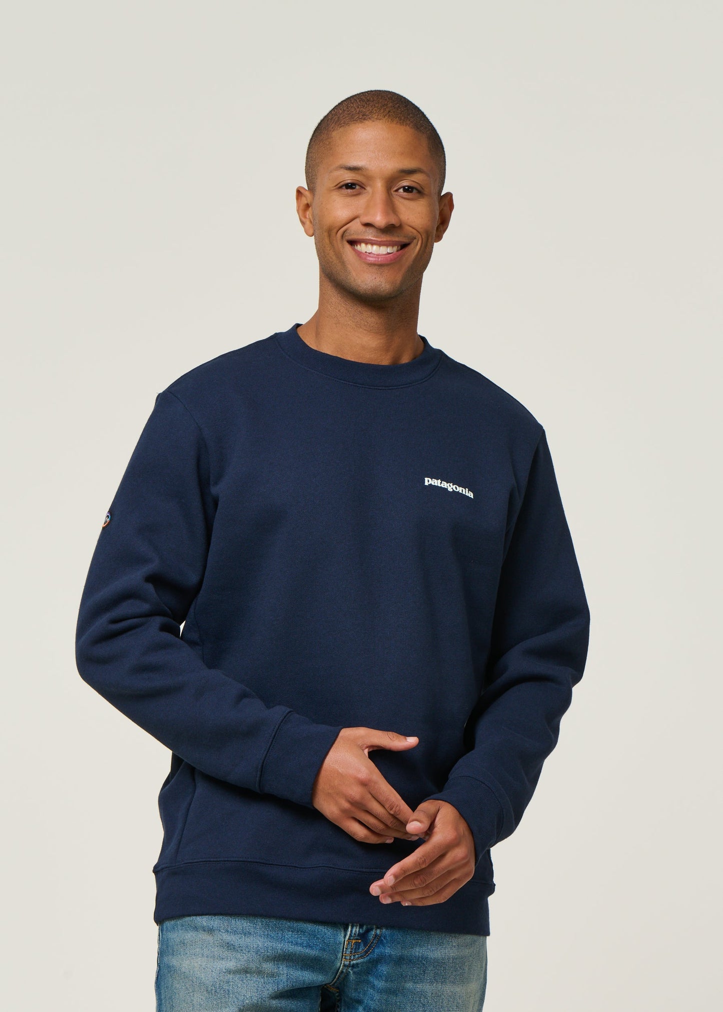 Sweat en matières recyclées | Noir "fitz roy icon uprisal crew new navy"