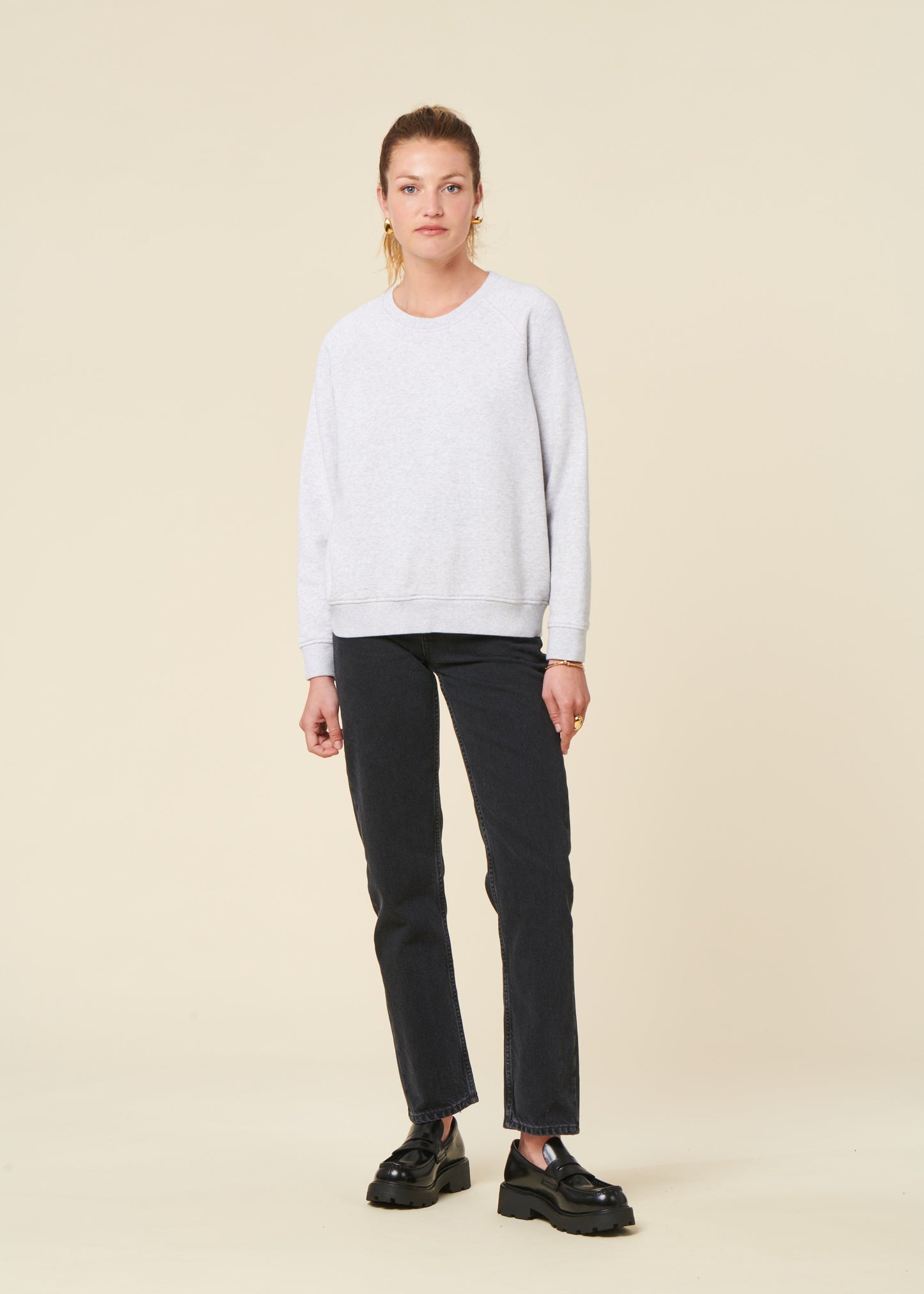 Sweat en coton bio | gris chiné