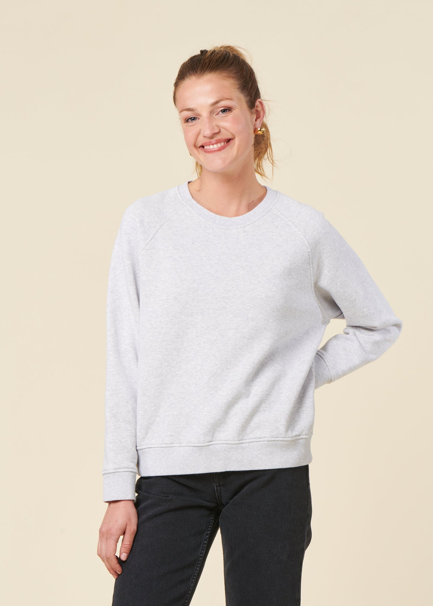 Sweat en coton bio | gris chiné