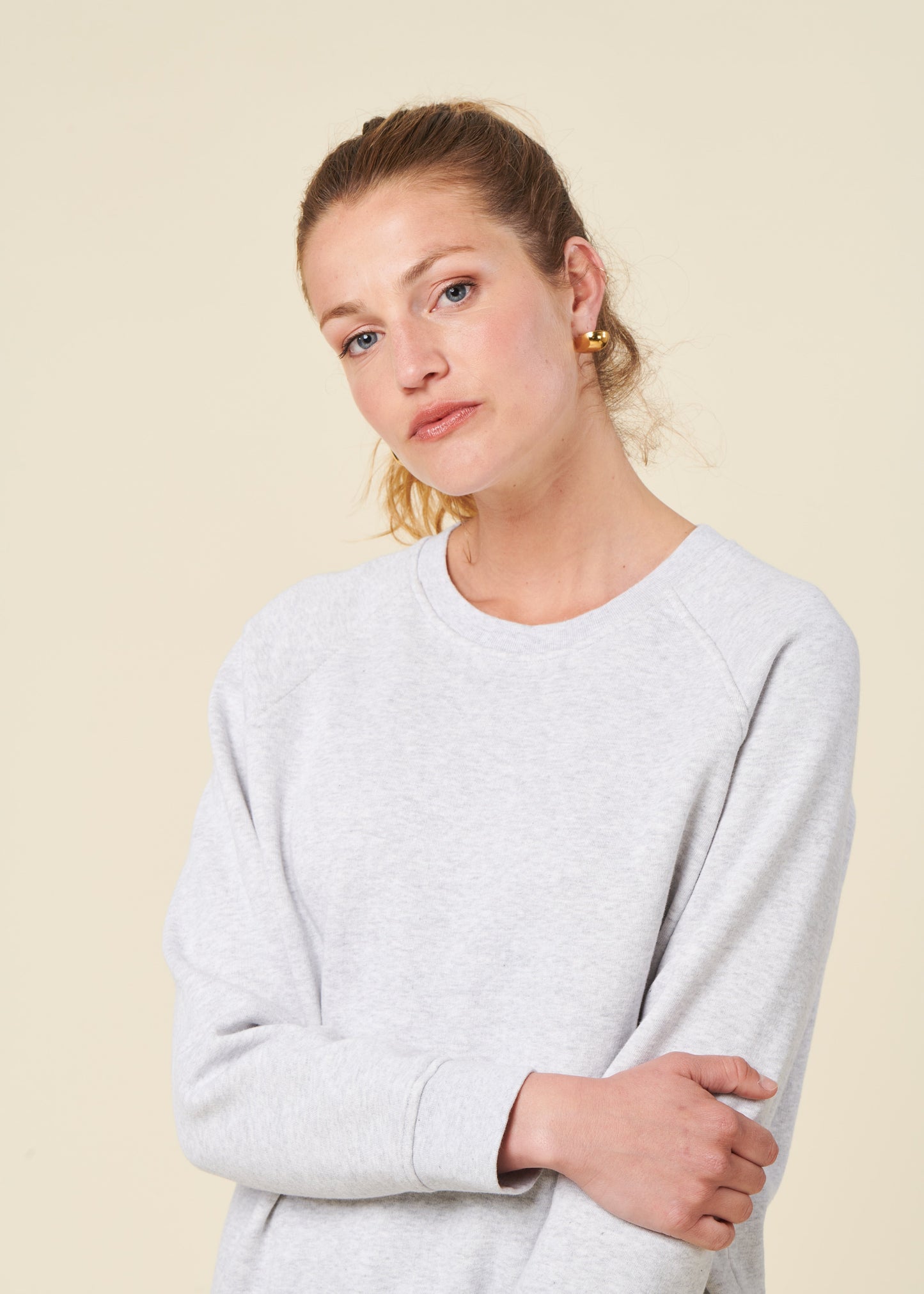 Sweat en coton bio | gris chiné