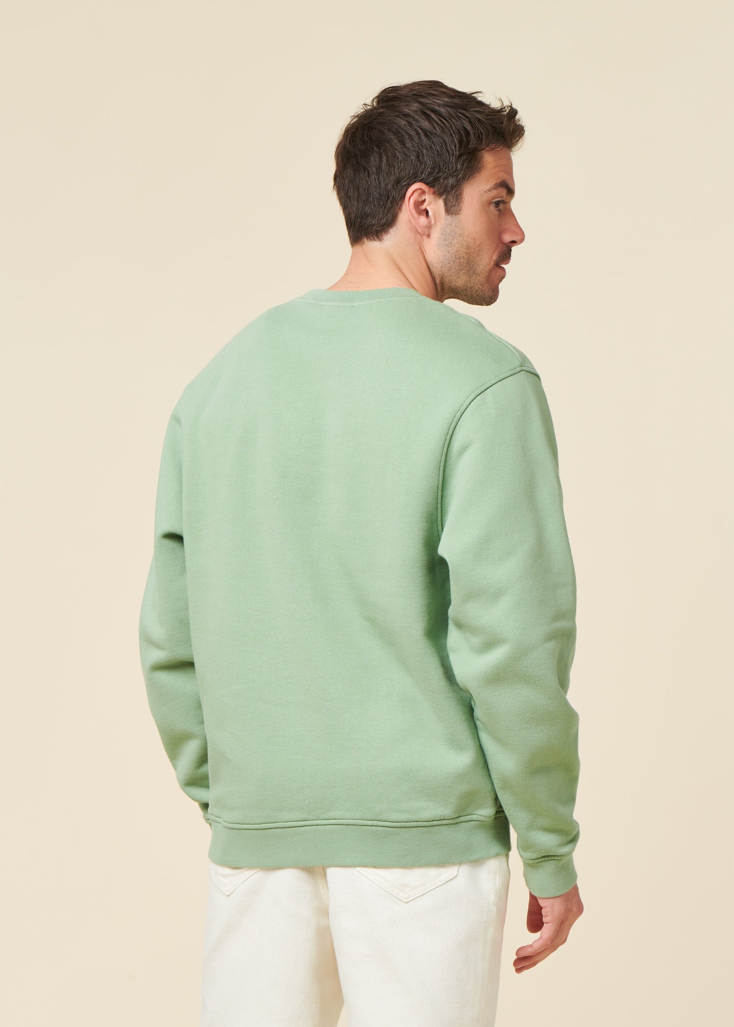 sweat oversize en coton bio | vert sauge