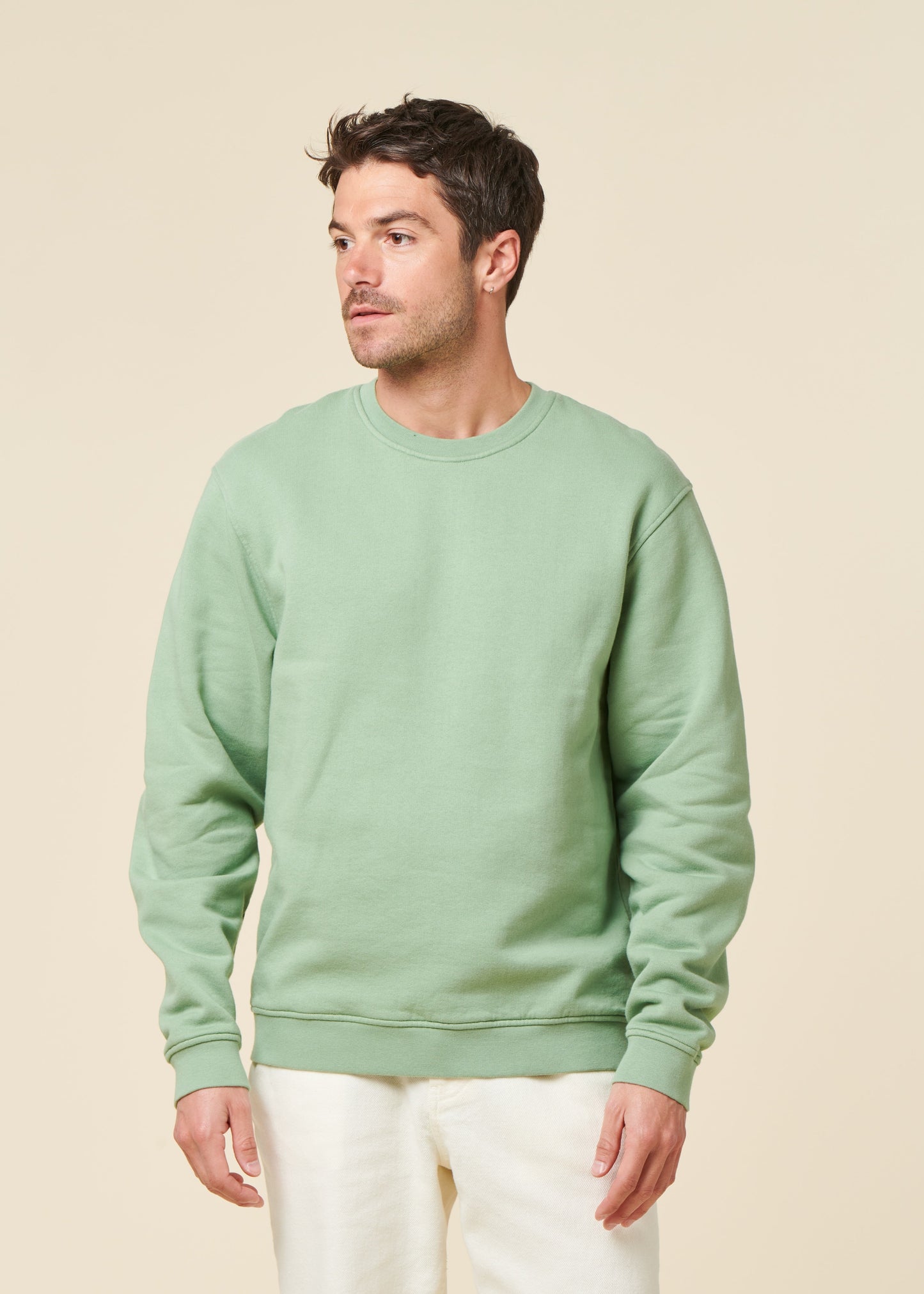 sweat oversize en coton bio | vert sauge