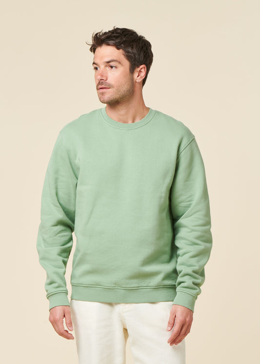 sweat oversize en coton bio | vert sauge