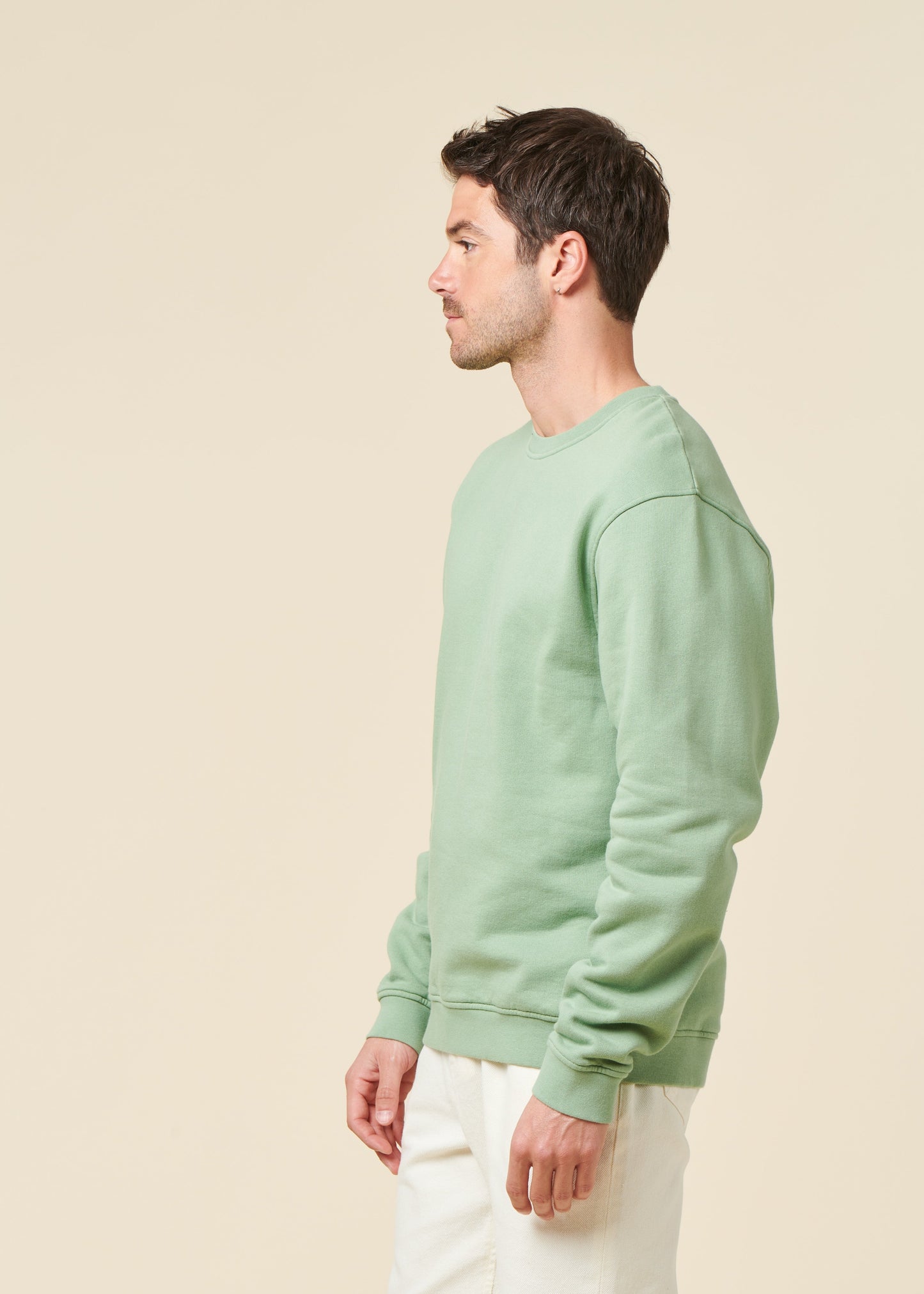 sweat oversize en coton bio | vert sauge