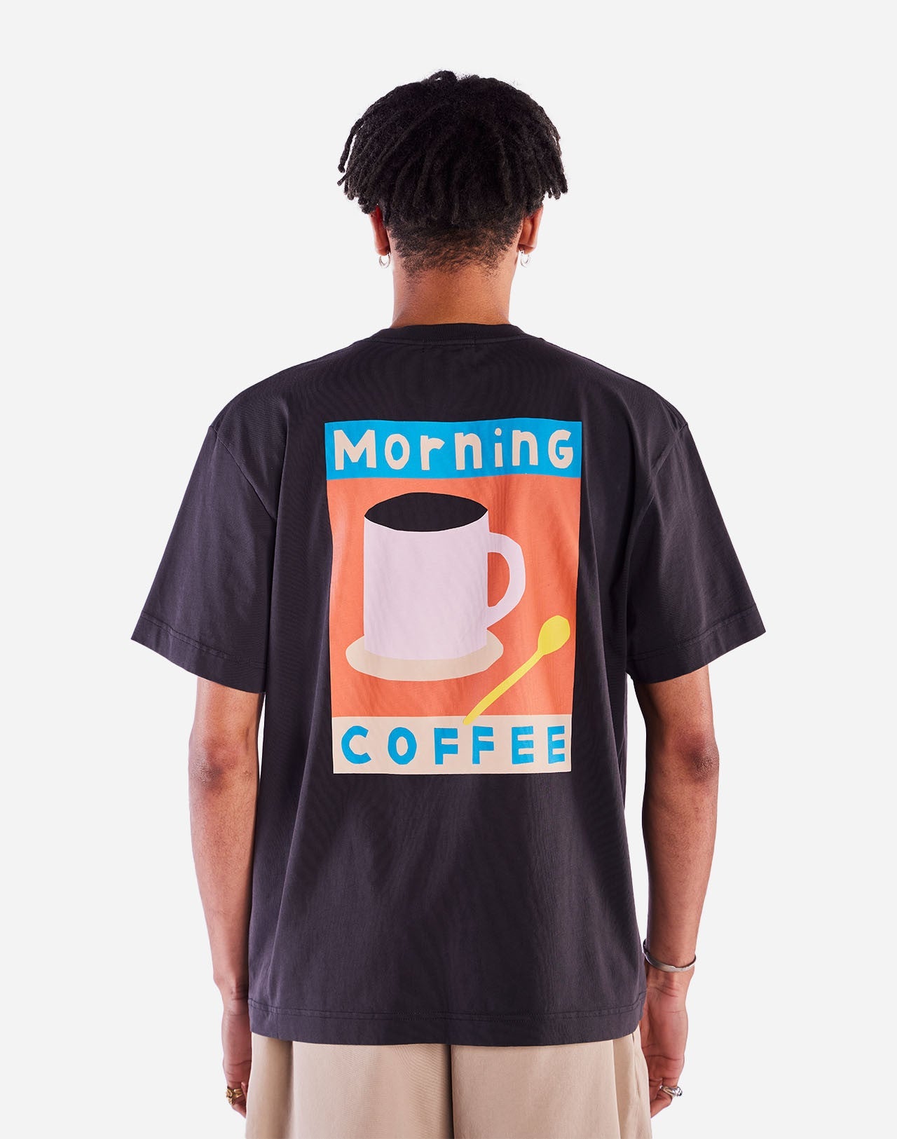 T-shirt en coton bio | noir "morning coffee noir carbone"