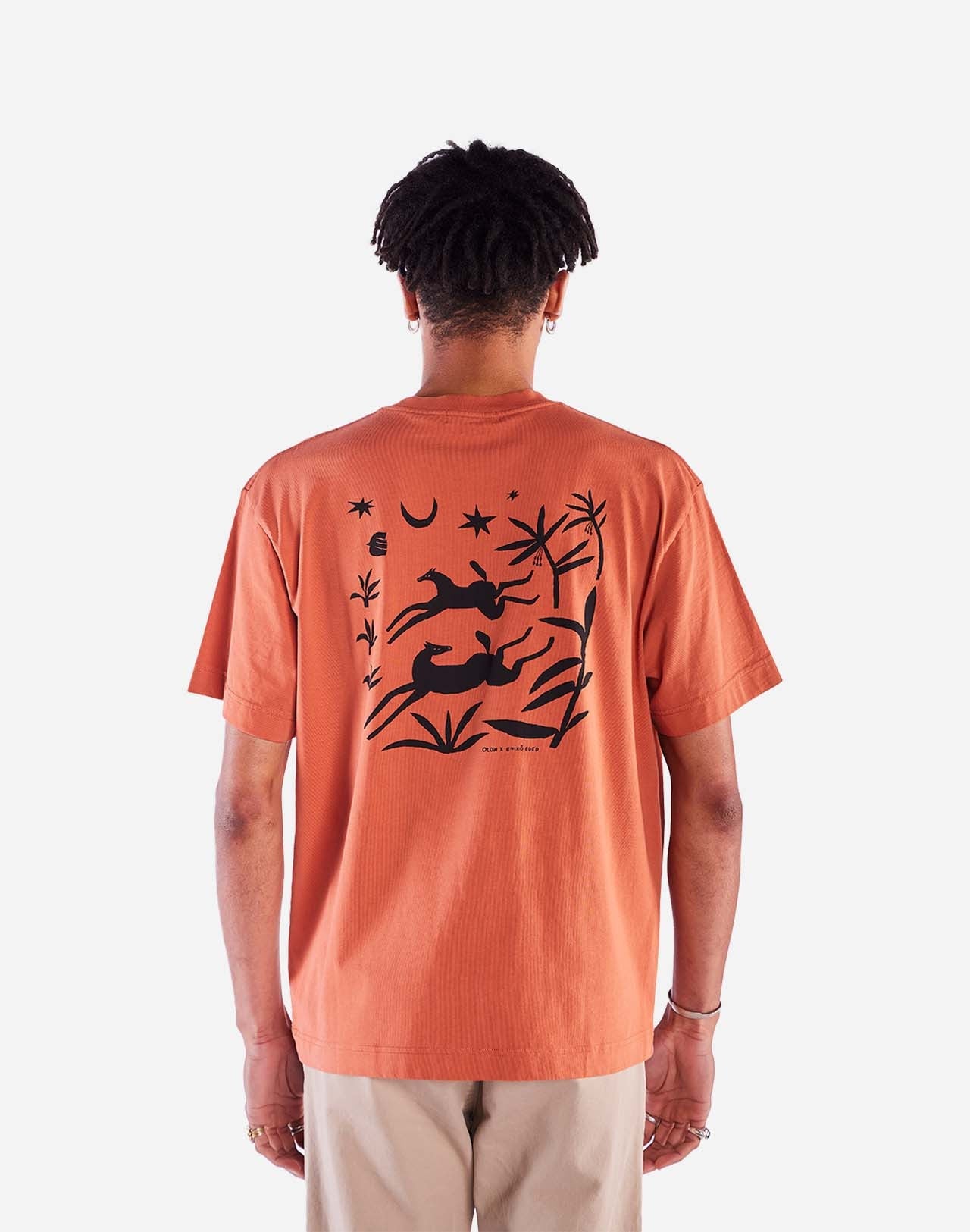 T-shirt en coton bio | orange "night trip mandarine"