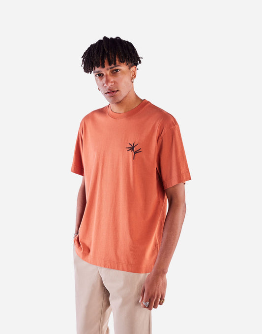 T-shirt en coton bio | orange "night trip mandarine"