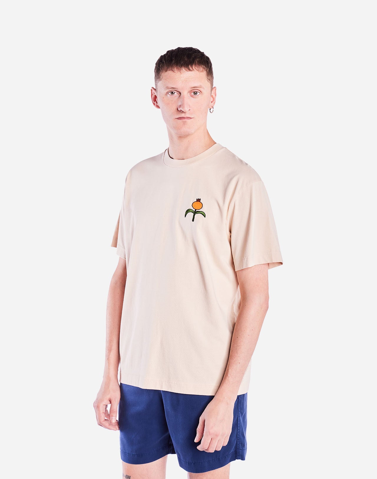 T-shirt en coton bio | écru "poppies creme"
