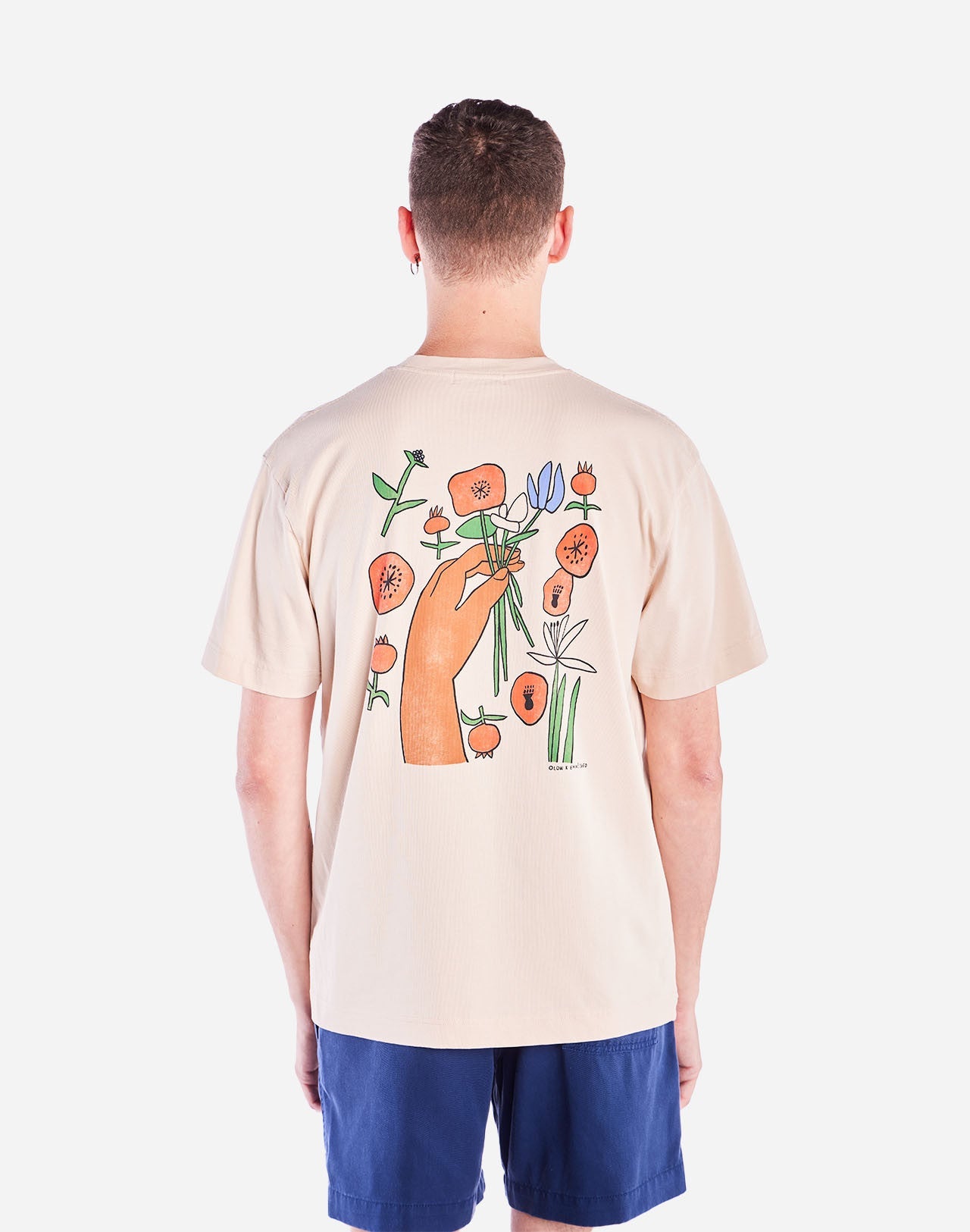 T-shirt en coton bio | écru "poppies creme"