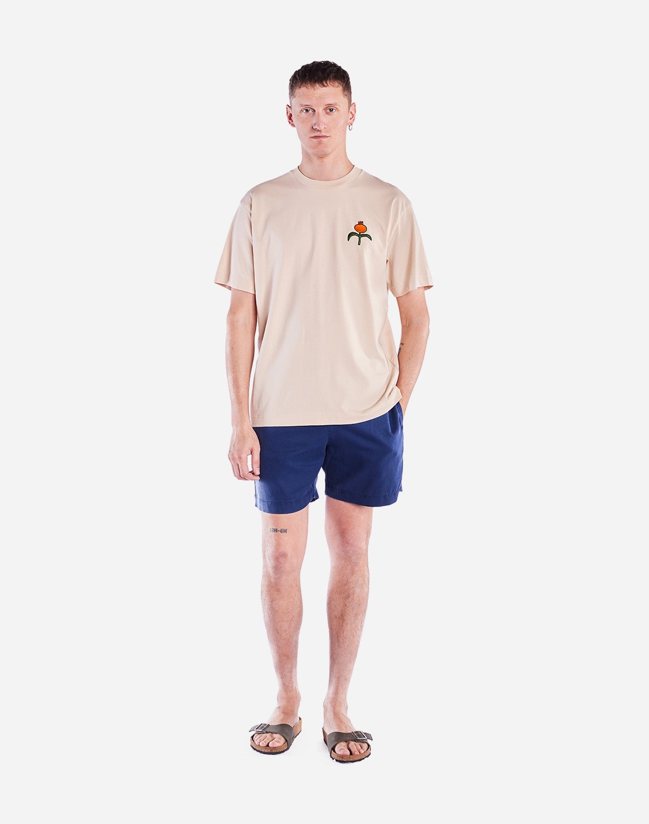 T-shirt en coton bio | écru "poppies creme"