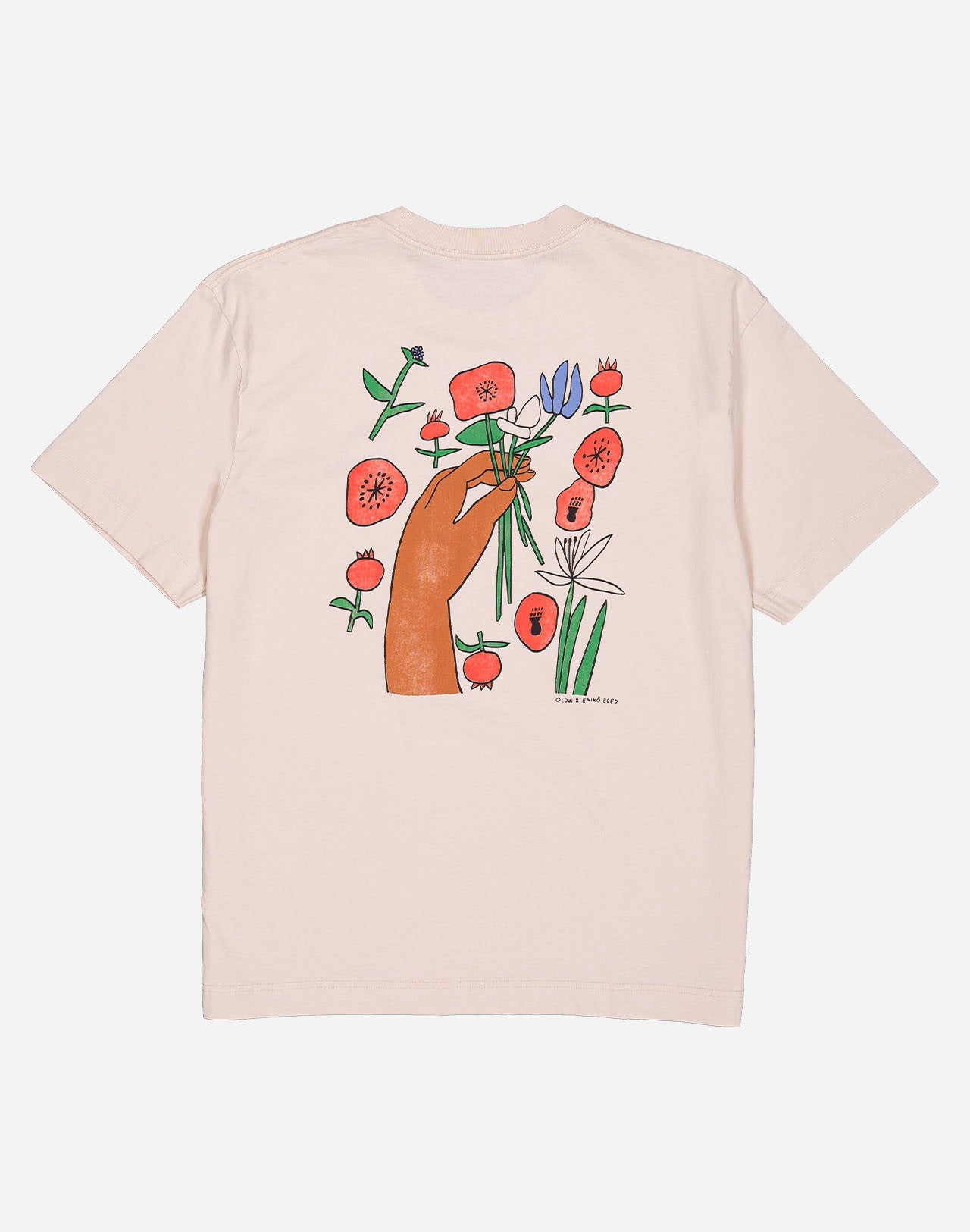T-shirt en coton bio | écru "poppies creme"