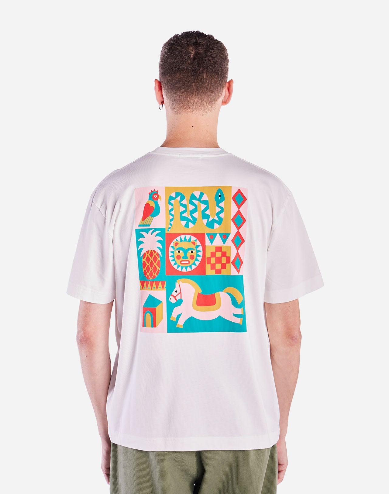 T-shirt en coton bio | blanc "quetzal ecru"