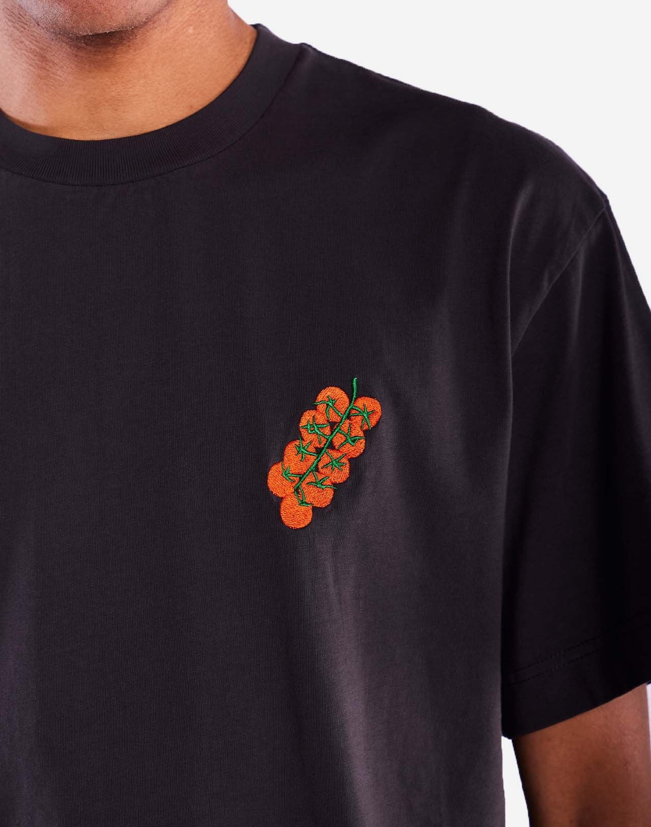 T-shirt en coton bio l noir "tasty tomatoes noir carbone"