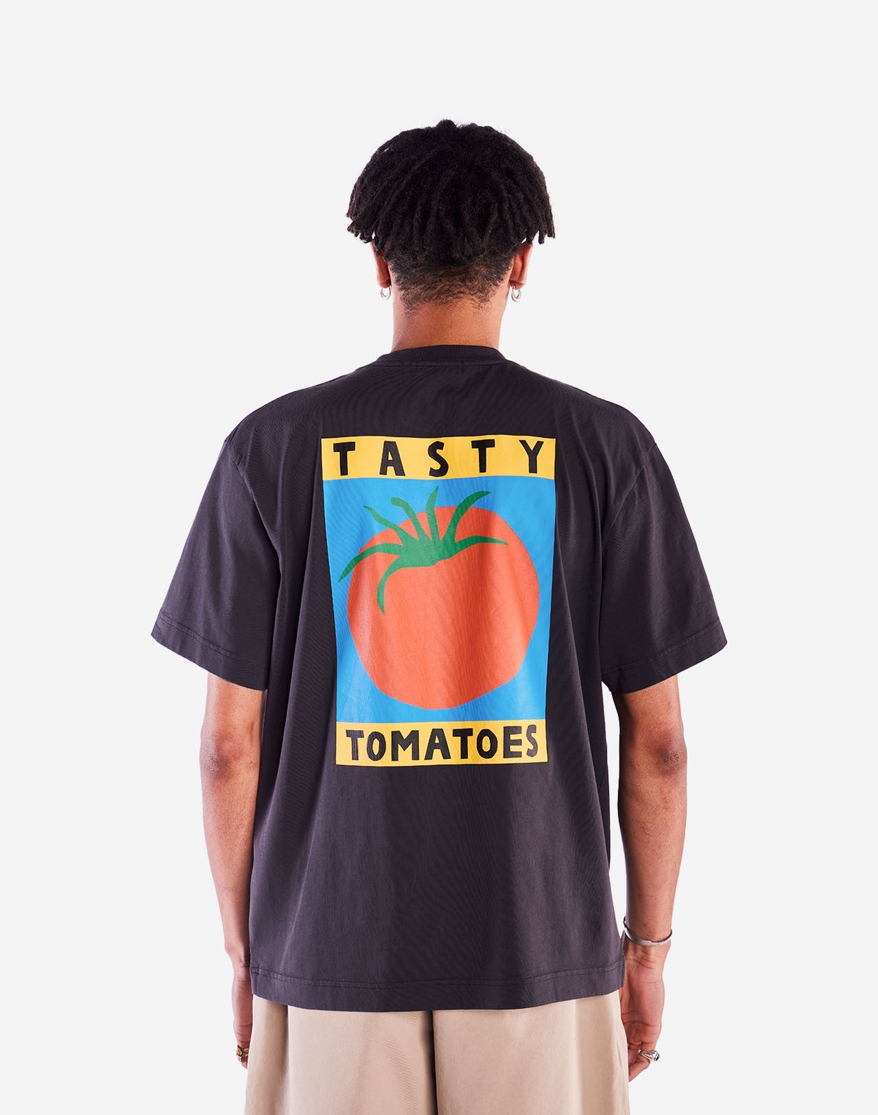 T-shirt en coton bio l noir "tasty tomatoes noir carbone"