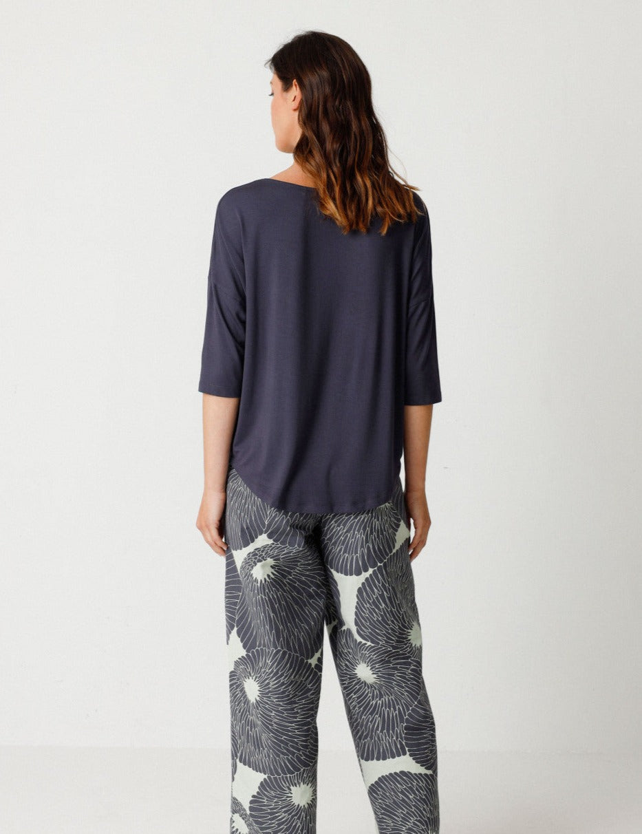 T-shirt ample en modal | gris anthracite "bederatzi t-shirt anthracite"