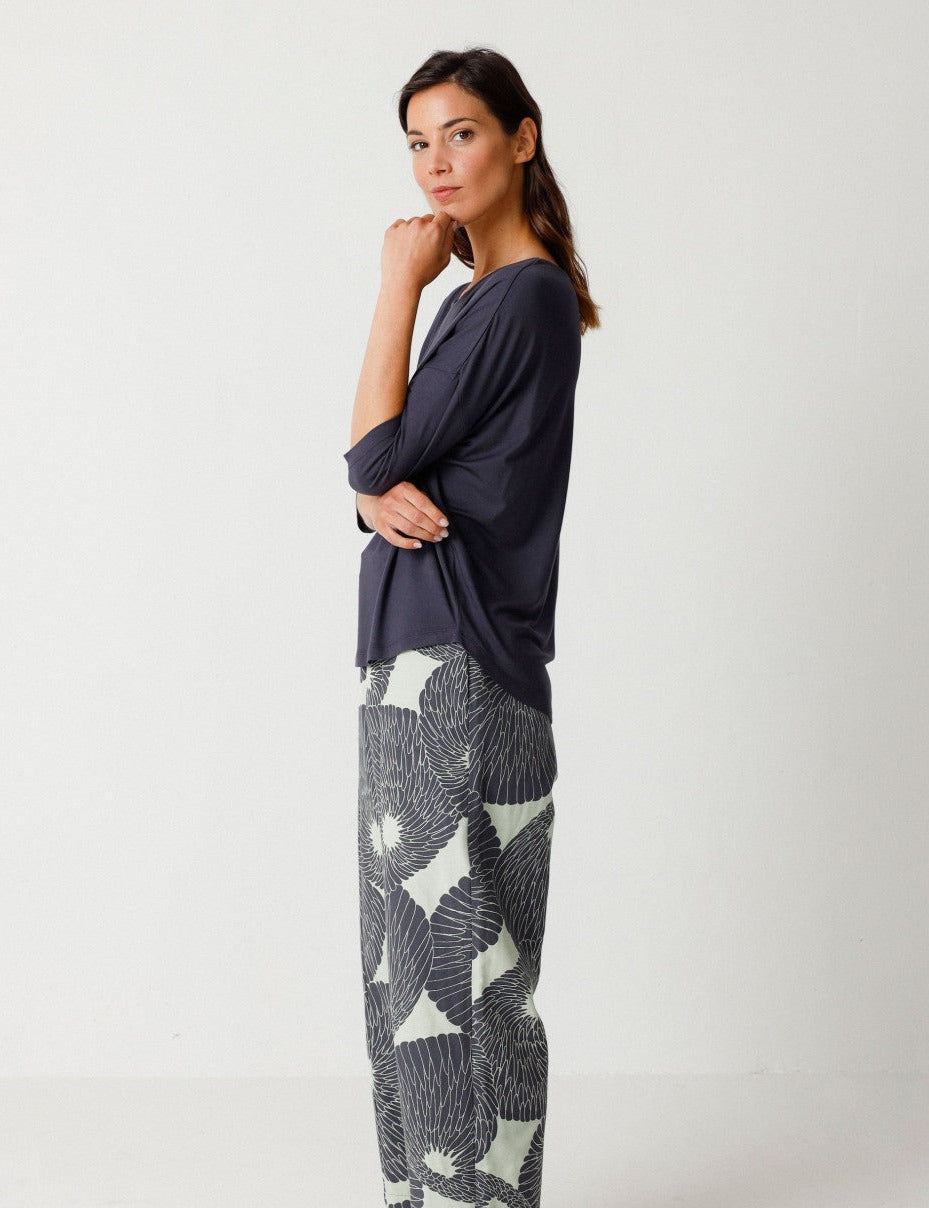 T-shirt ample en modal | gris anthracite "bederatzi t-shirt anthracite"