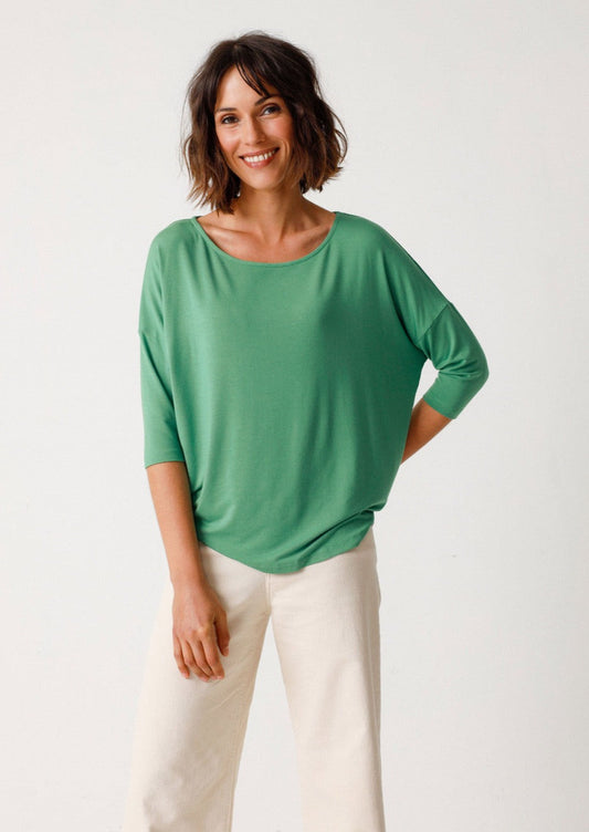T-shirt ample en modal | Vert "bederatzi t-shirt grass green"