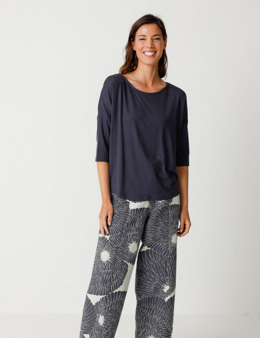T-shirt ample en modal | gris anthracite "bederatzi t-shirt anthracite"