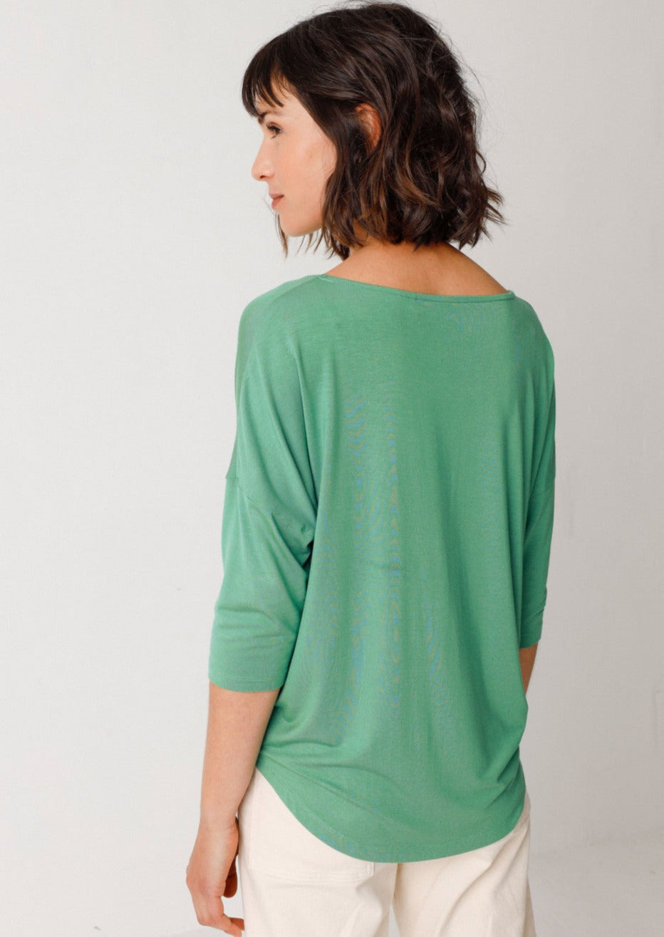 T-shirt ample en modal | Vert "bederatzi t-shirt grass green"