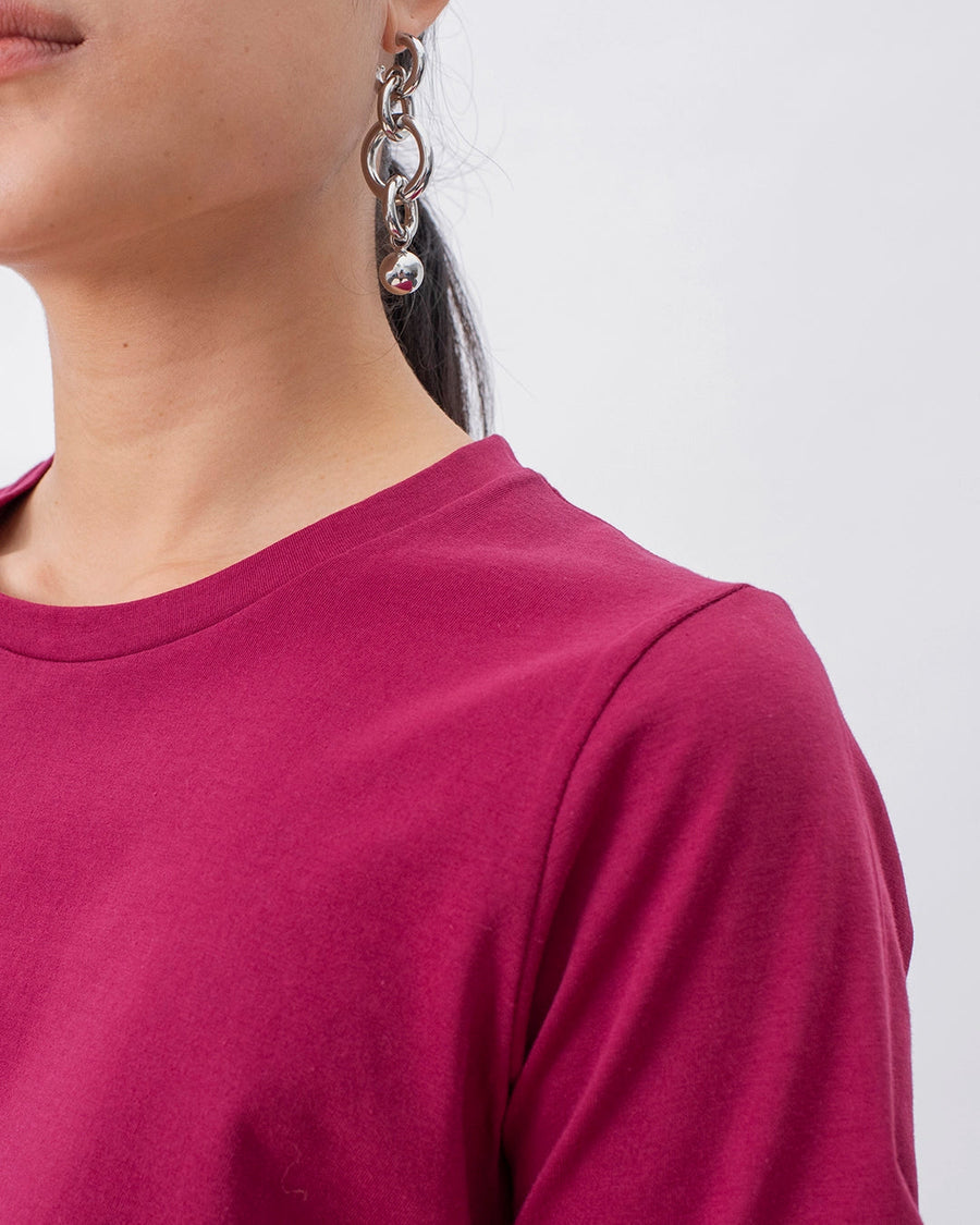 T-shirt en coton bio | framboise