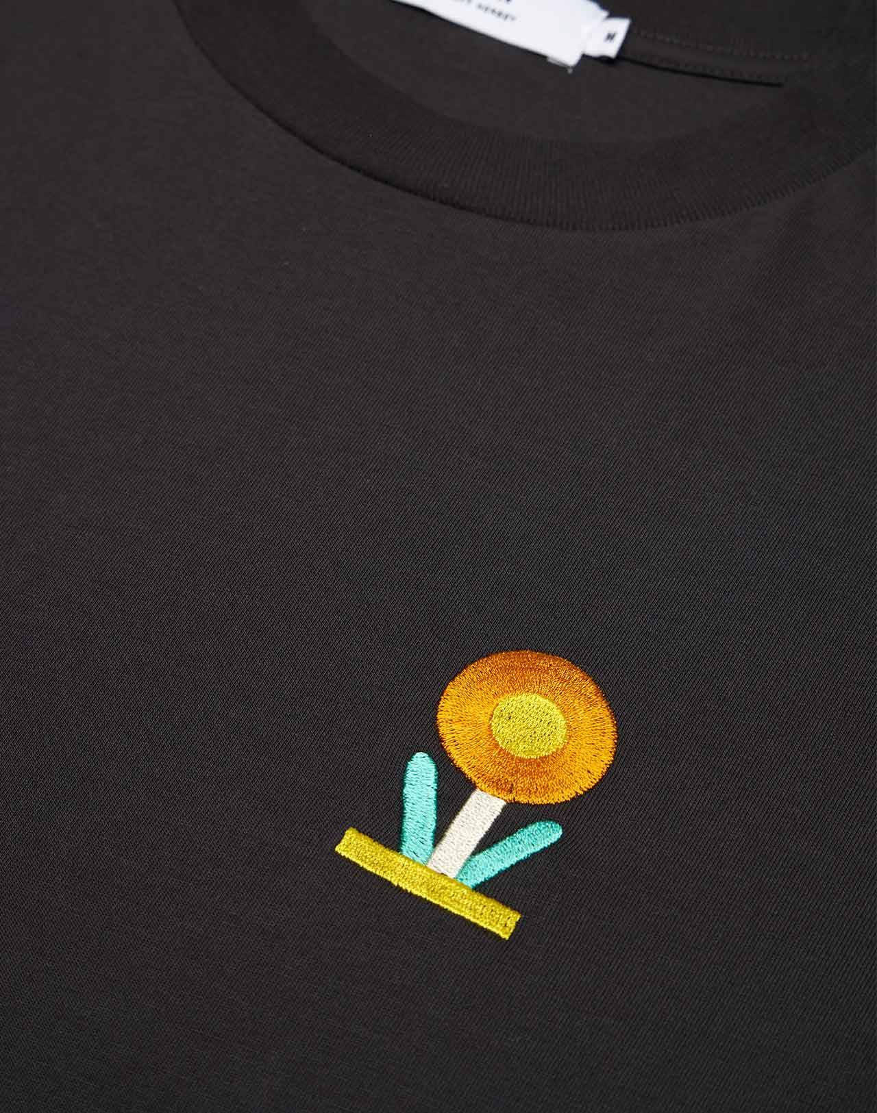 T-shirt imprimé en coton bio | noir "countryside noir carbone"
