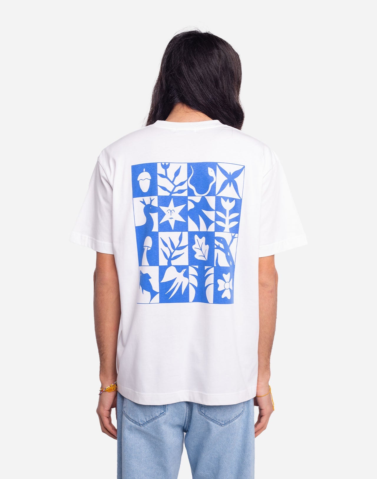 t-shirt en coton bio | écru "damier"