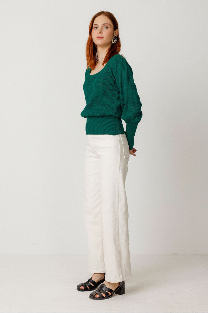 Pull en coton bio | vert "camiseta dudea basil green"