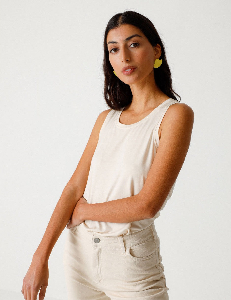 Débardeur en modal | écru "hamar t-shirt cream"