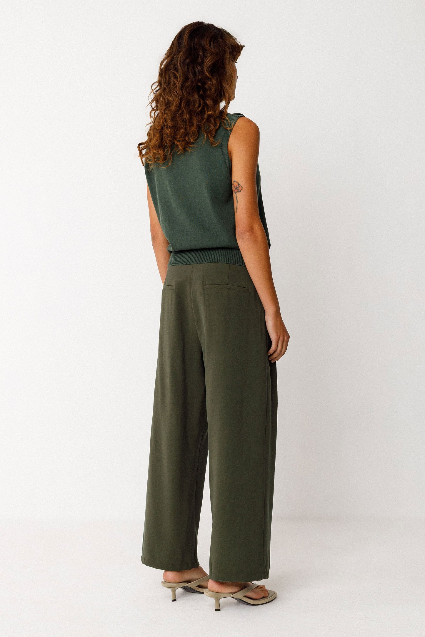 Top maille en coton bio | "maindi - bottle green"