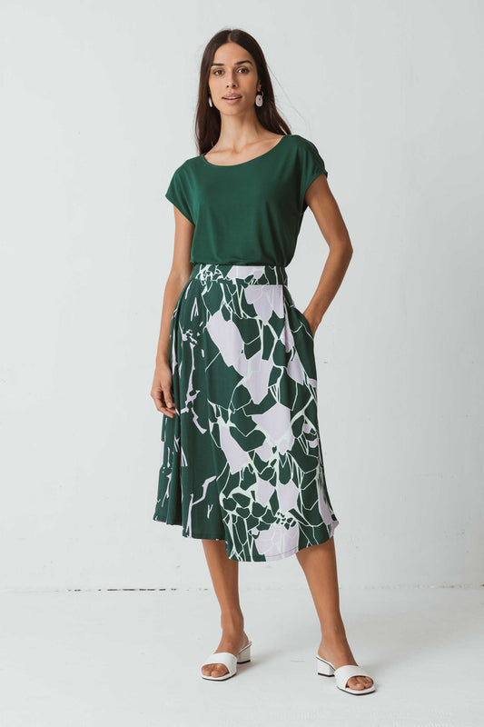 T-shirt vert foncé en tencel - camiseta atalia deep green