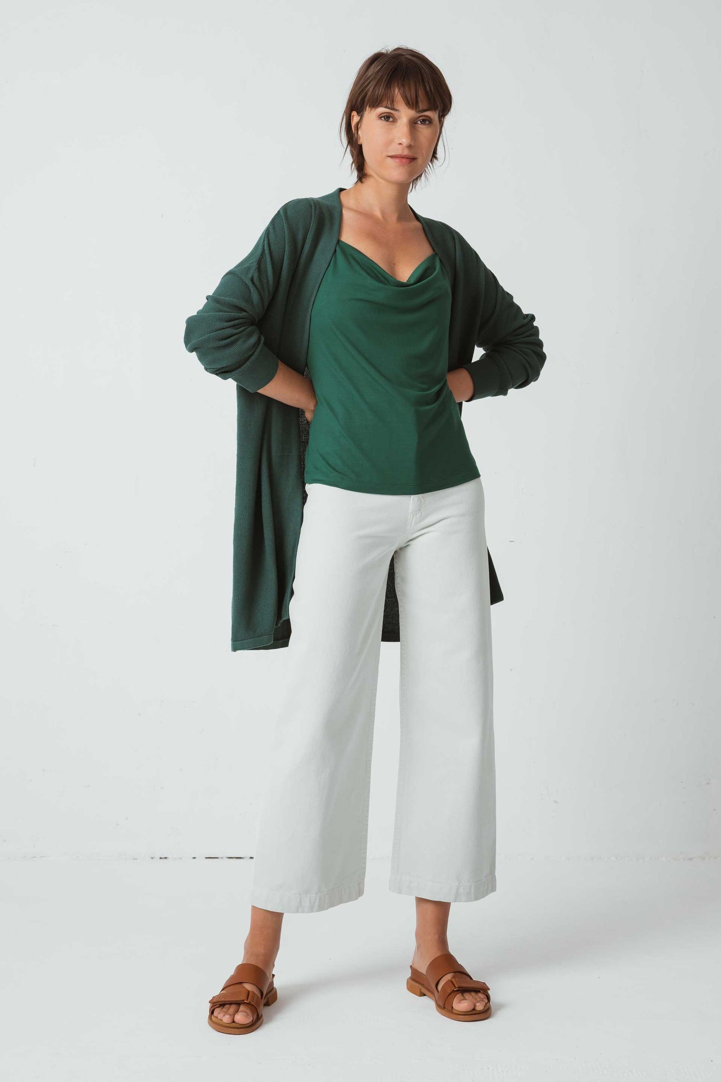 Top vert foncé en modal - zazpi vert intense