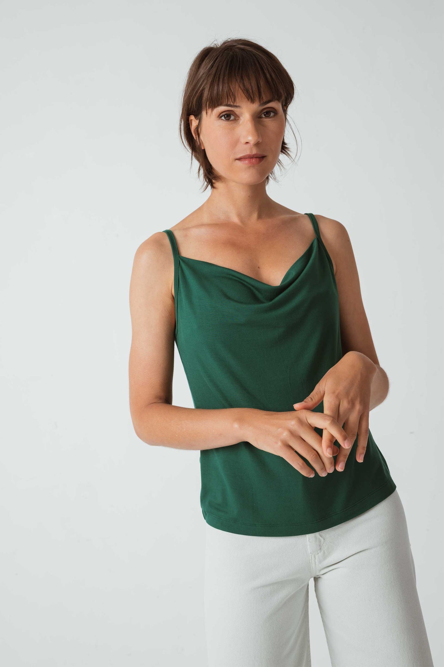 Top vert foncé en modal - zazpi vert intense