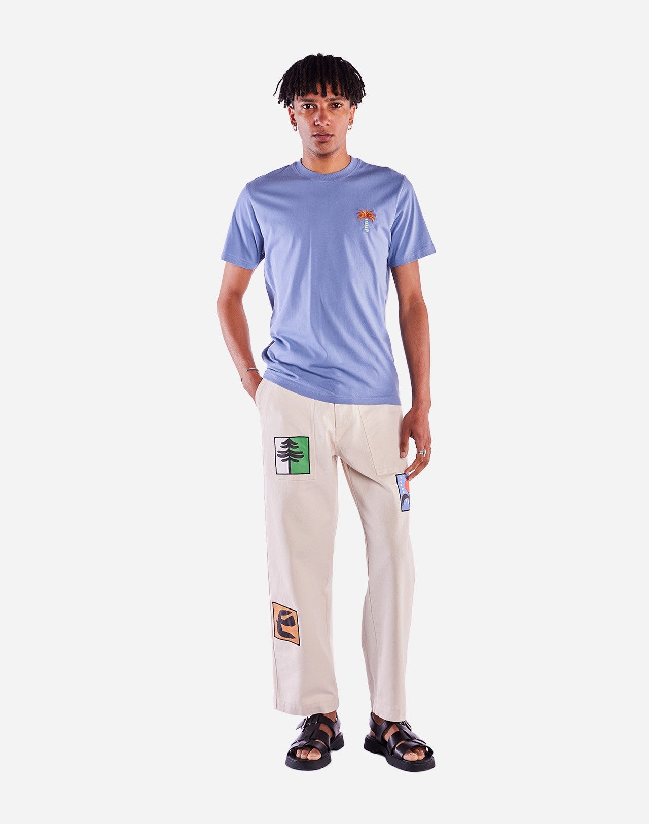 T-shirt en coton bio | bleu "pejibaye bleu azur"