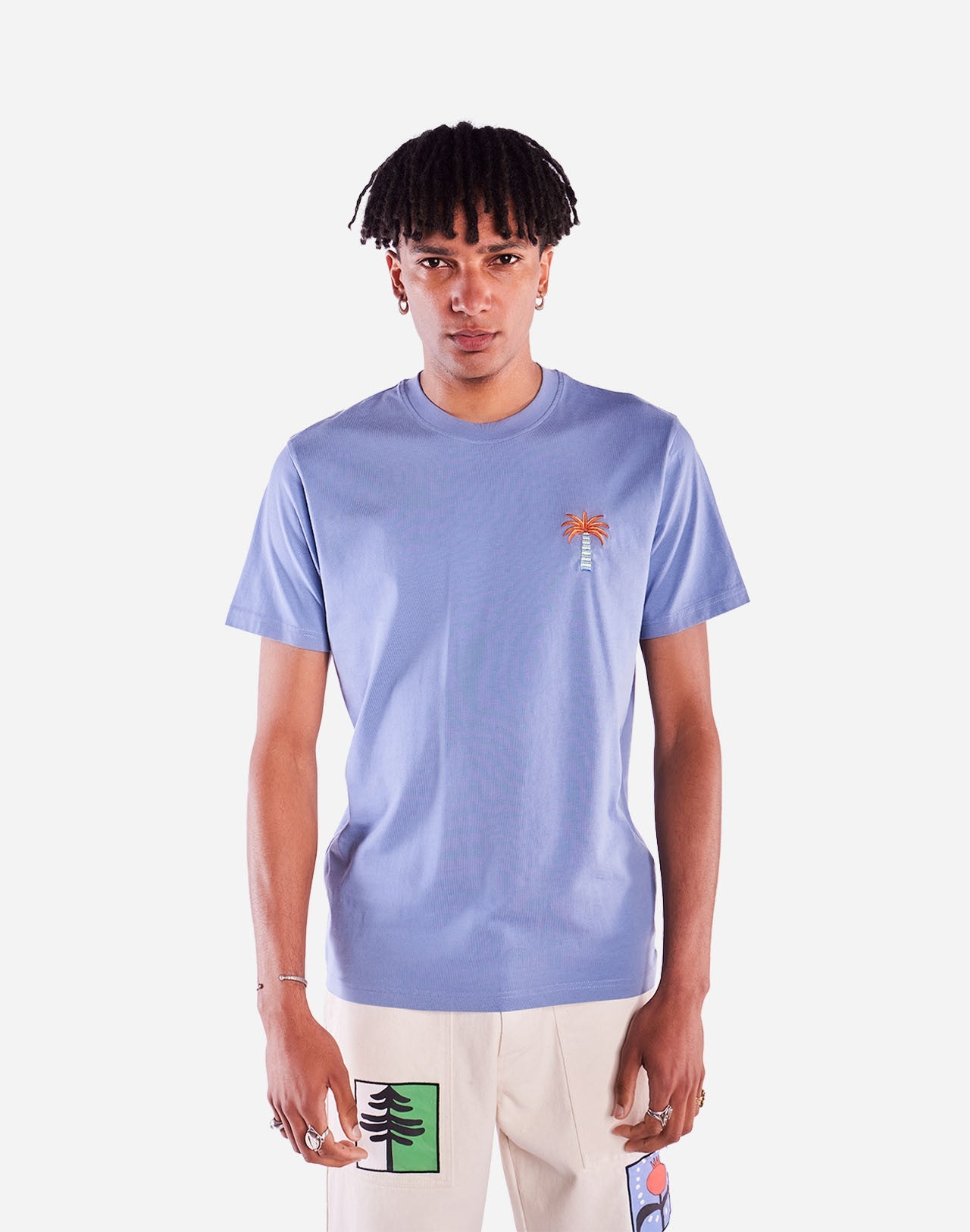 T-shirt en coton bio | bleu "pejibaye bleu azur"