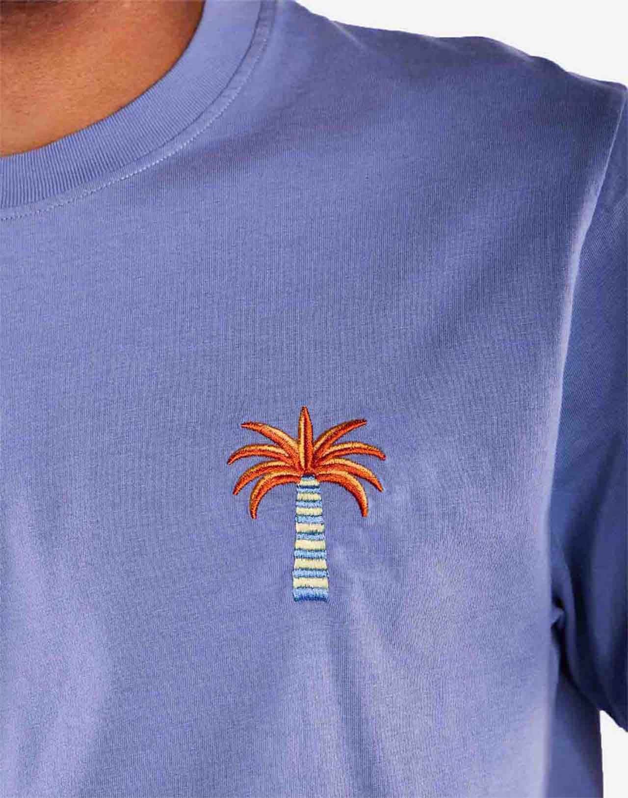 T-shirt en coton bio | bleu "pejibaye bleu azur"