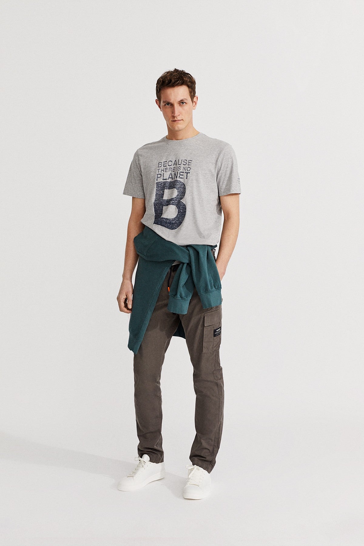 T-shirt gris clair à imprimés en coton bio - Nataal