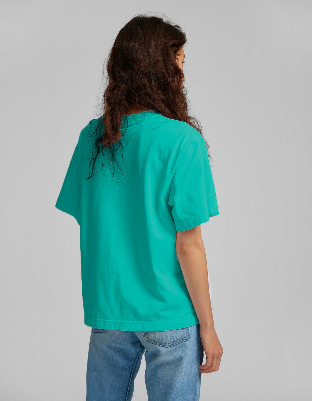 T-shirt oversize en coton bio | bleu "tropical sea"