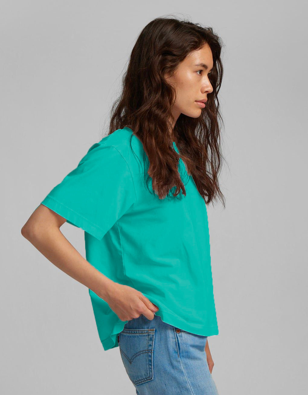 T-shirt oversize en coton bio | bleu "tropical sea"