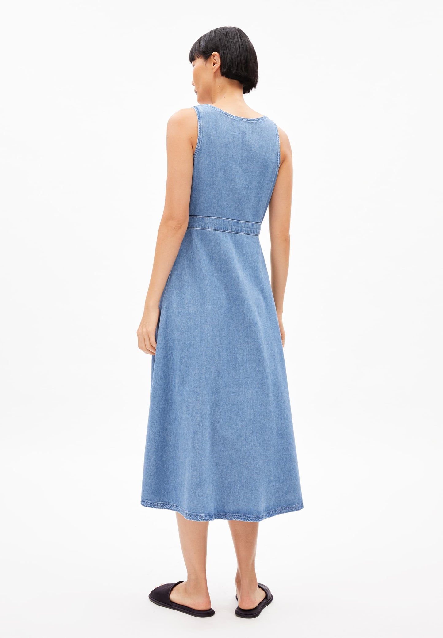 Robe midi en tencel | bleu "taahlee - rhea"