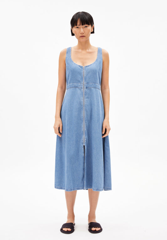 Robe midi en tencel | bleu "taahlee - rhea"