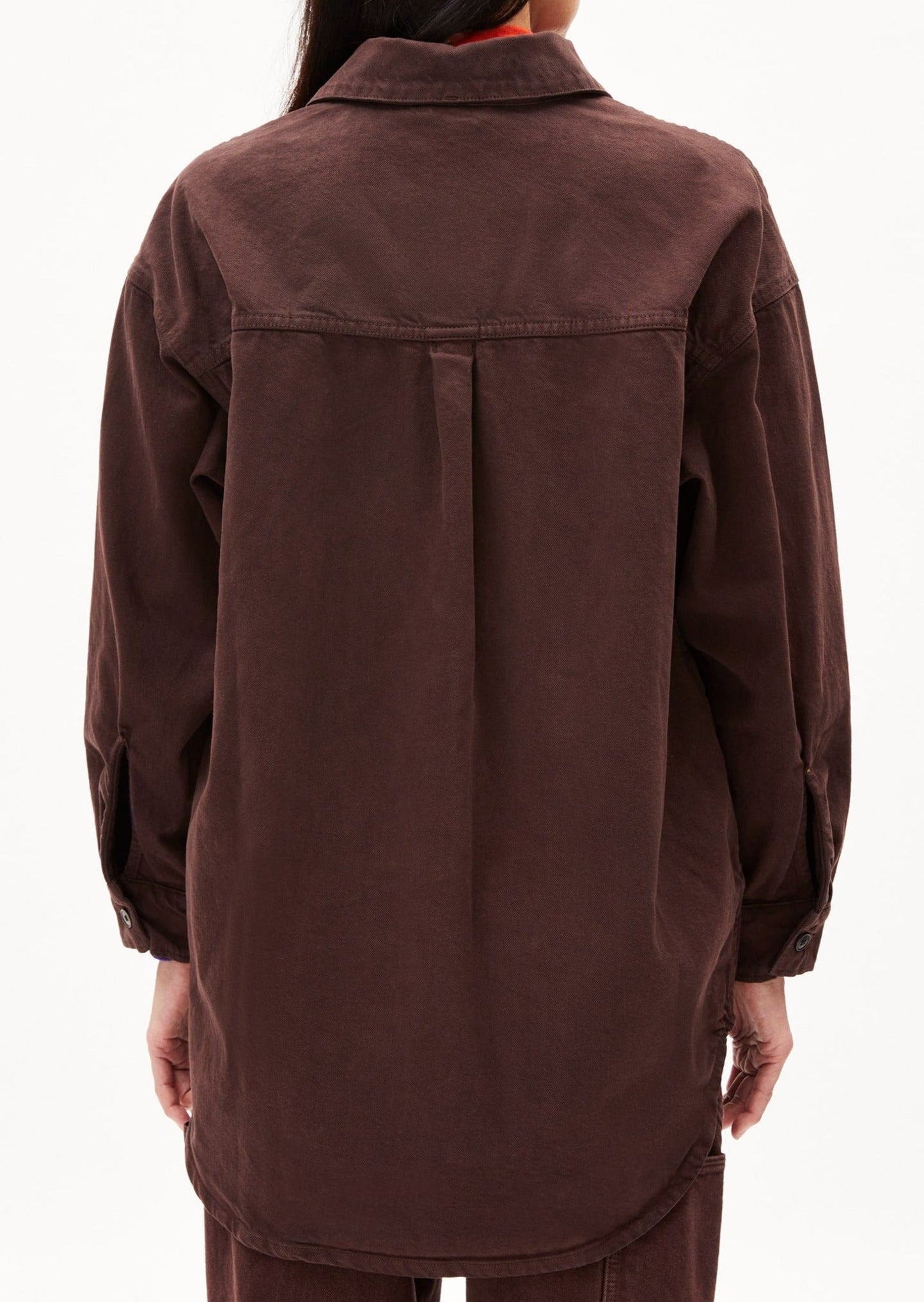 Surchemise en coton recyclé | marron "taale gmt dye dark swamp"